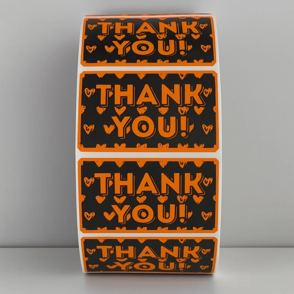 Thank You Stickers with Hearts – Cute Packaging Labels for Small Business Orders
